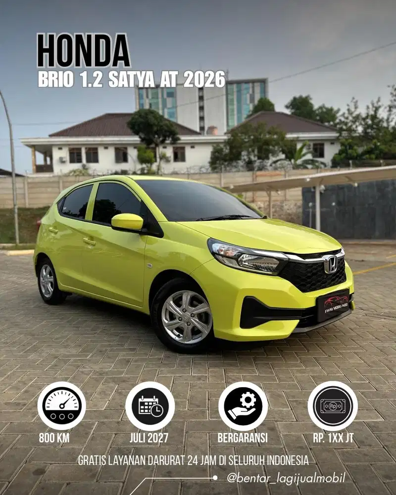 [800 km] Honda Brio 1.2 Satya AT 2026