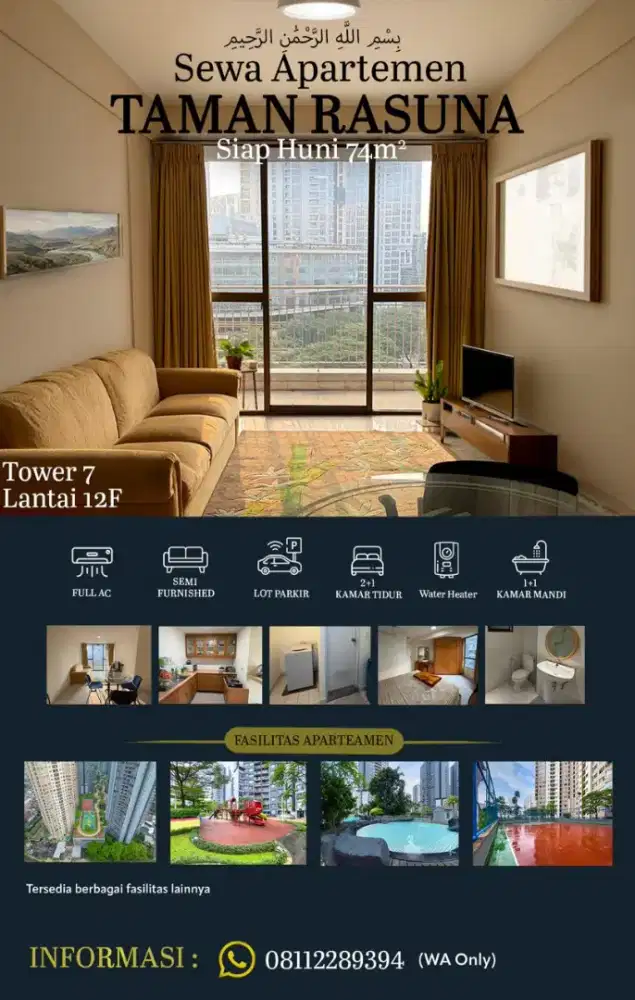 Disewakan Apartemen Rasuna Tower 7