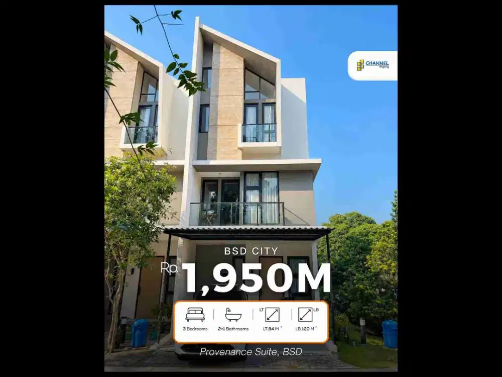 Jual Rumah Hoek 3 Lantai Siap Huni Dekat Mall Provence Suites BSD, Ea