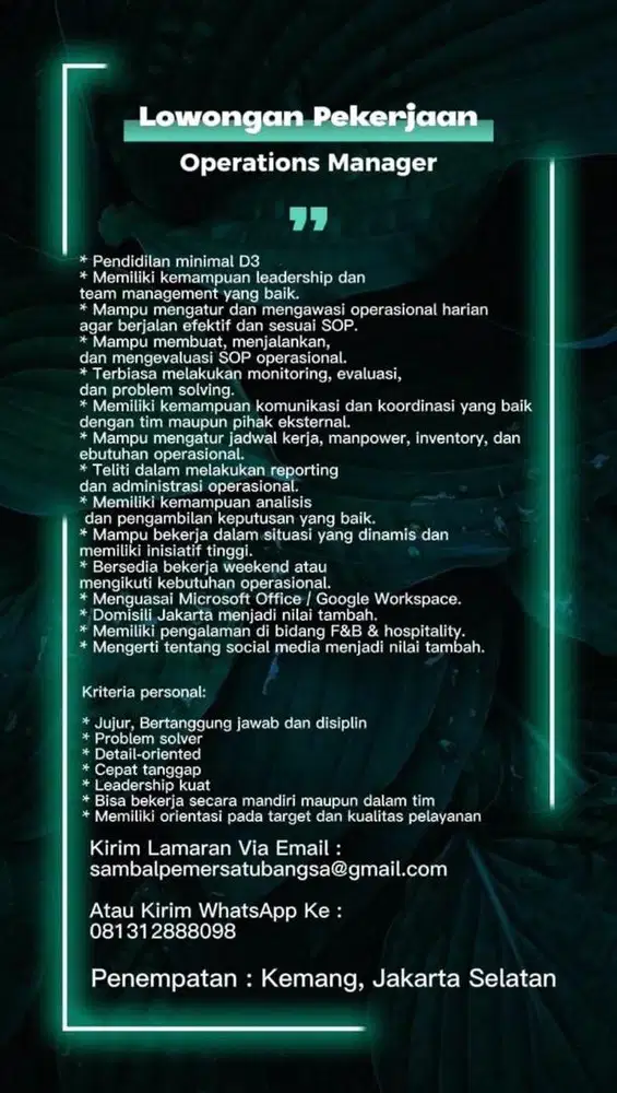 Oprations Manager
