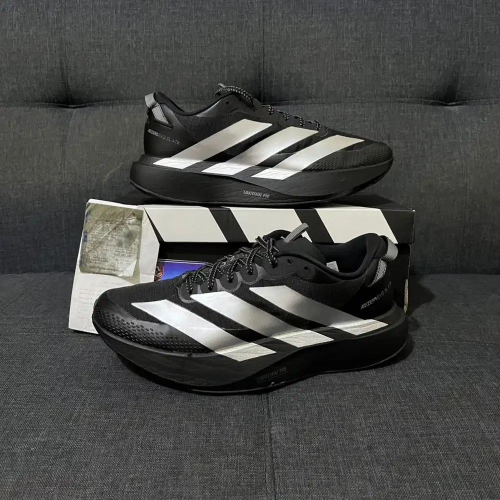 Adidas Adizero EVO SL ATR Black Silver Size 42 2/3 Scnd Original