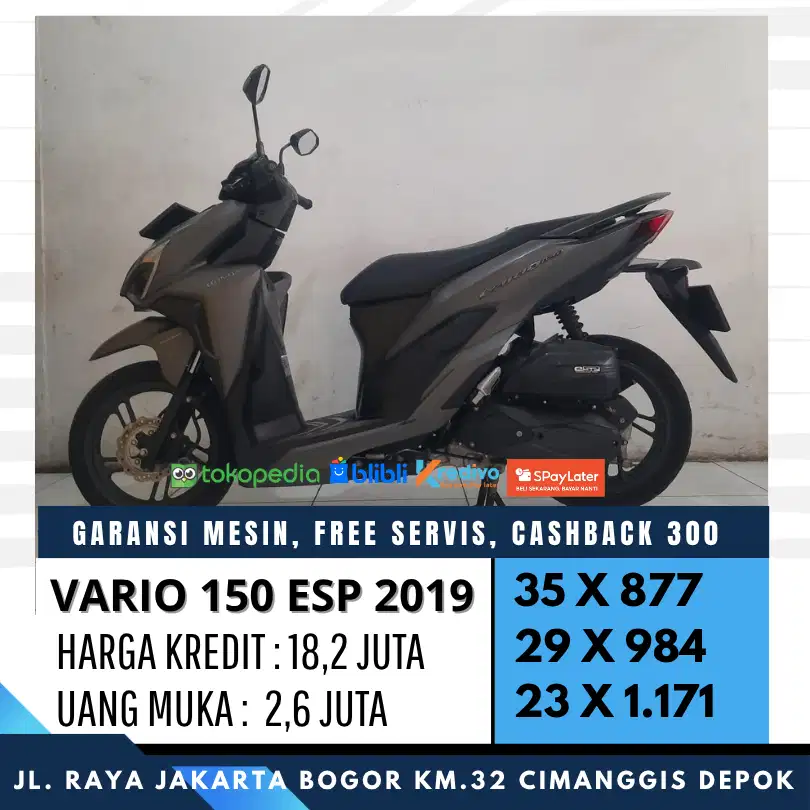 HONDA VARIO 150 ESP 2019 MULUS UNIT SIAP PAKAI BERGARANSI