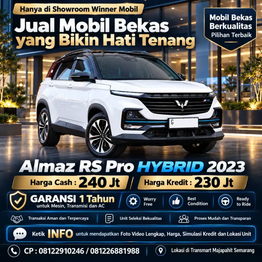 Garansi, 2023 Almaz RS Hybrid, KM 28rb, Nol Spet, Like New