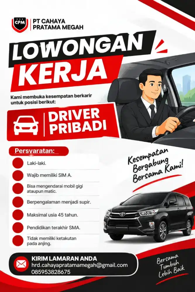Lowongan Driver Pribadi