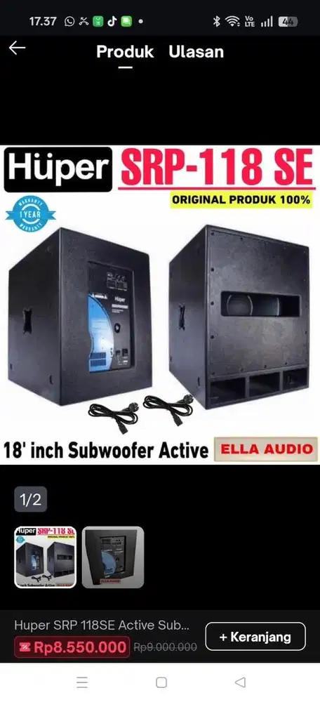 DiJual Huper SRP 118SE active Subwoofer 18inch