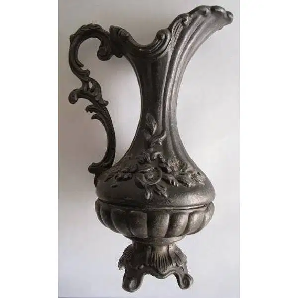 Antik art nouveau vas bunga timah keras eropa era Hindia Belanda