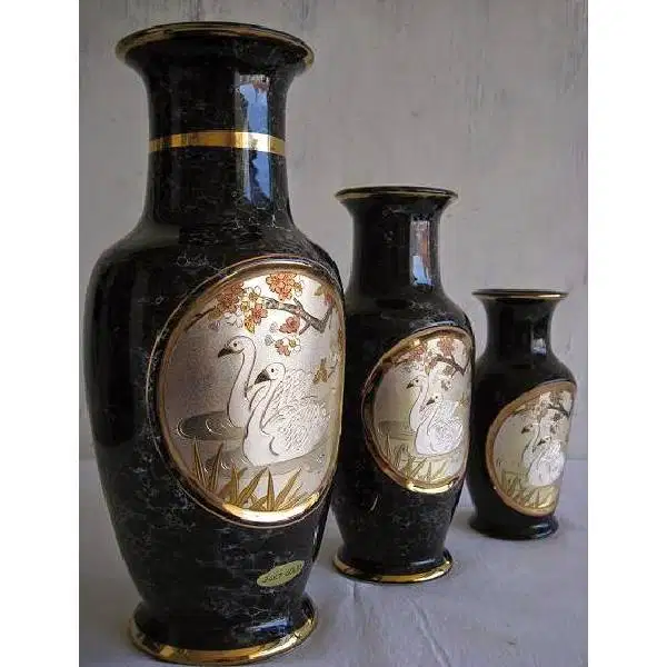 3pcs Vintage kuno Japanese vas bunga porcelain CHOKIN
