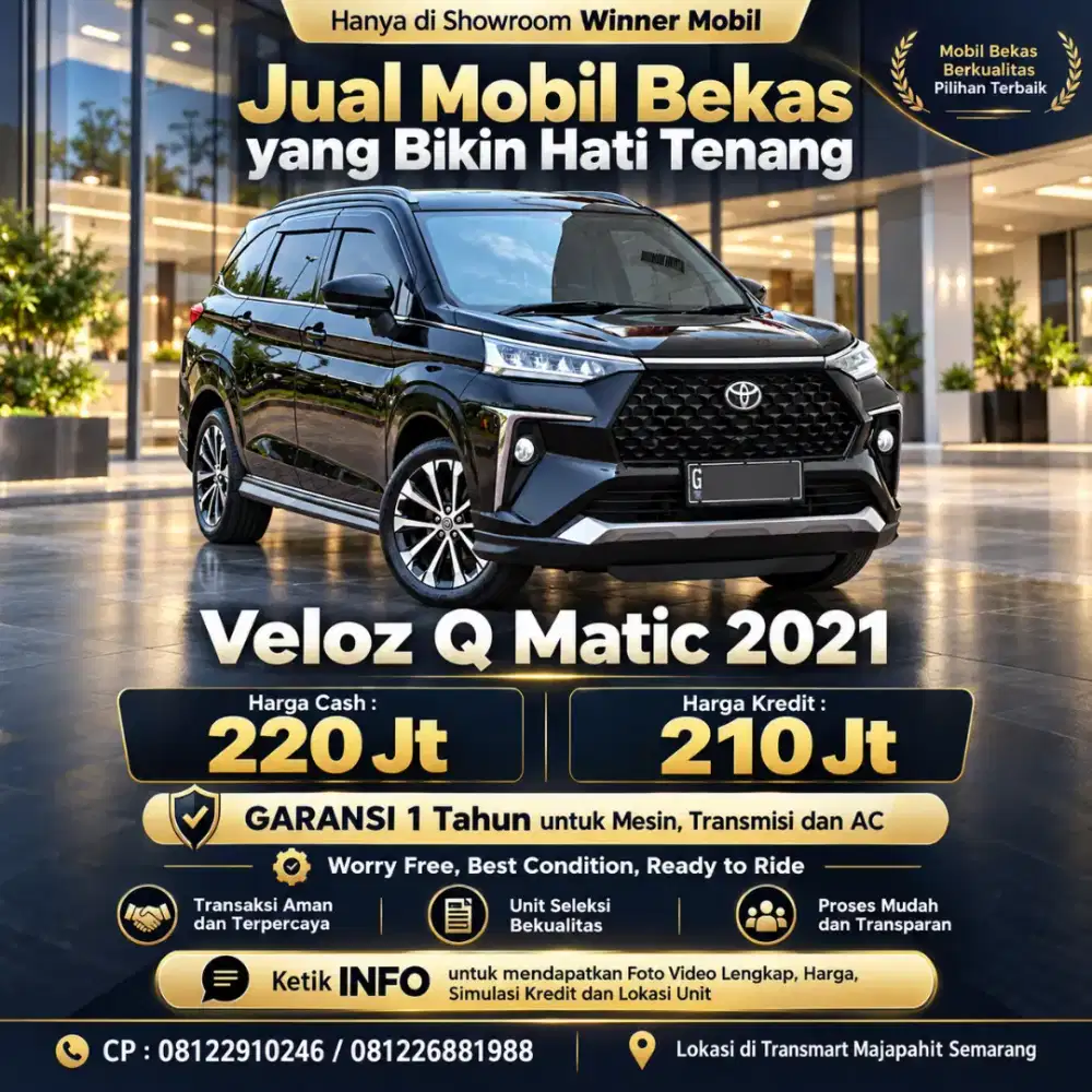 Garansi 1 Th, 2021 Veloz Q, Nol Spet, Like New