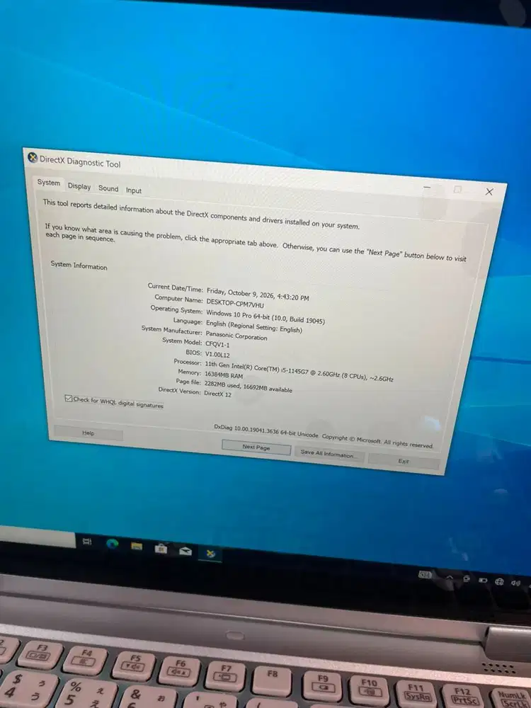 Laptop panasonic core i5 gen 11 ram 16gb touch 2in1 sekolah kuliah