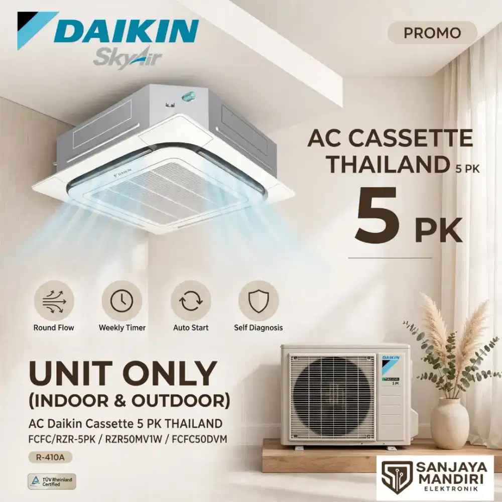 TERMURAH!AC Daikin Cassette 5 PK THAILAND FCNQ42MV14 + RNQ42MY14 Wired