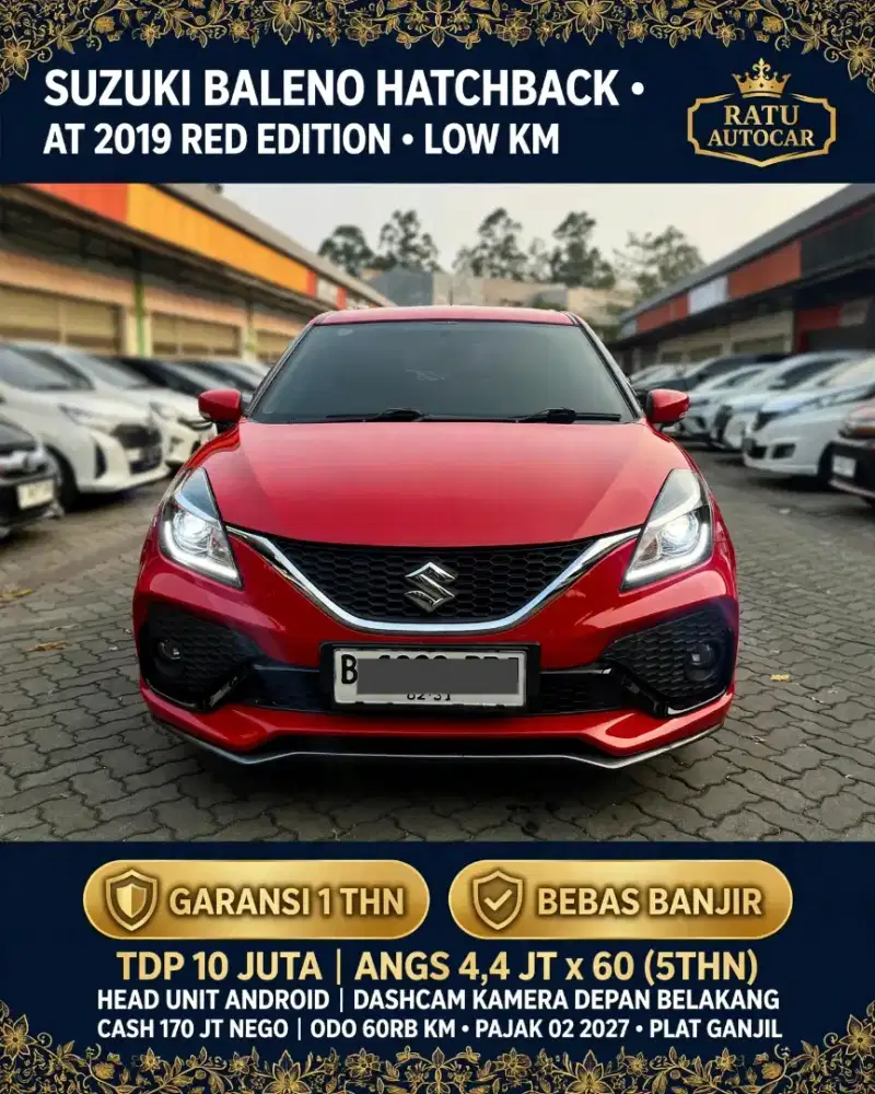 DP 10 JT BALENO HB MATIC 2019 LOW KM 60 RB RED EDITION