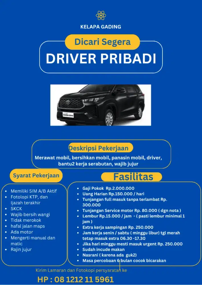 Driver  maximum 40 tahun