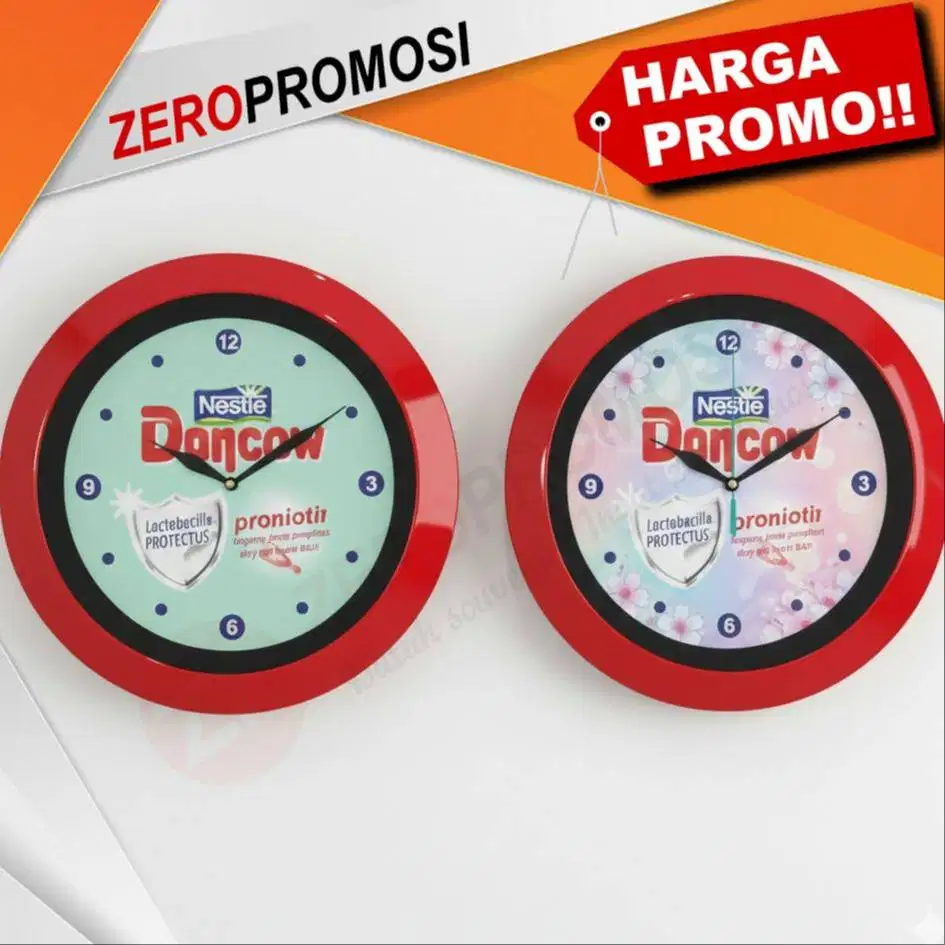 Jam Dinding Souvenir Kantor 30 cm Custom Logo Perusahaan 218 H
