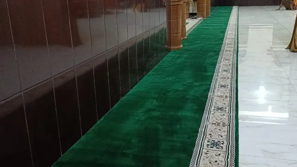KARPET MASJID PER METER 22 MM MASTERPIECE HIJAU POLOS – ALADDIN KARPET