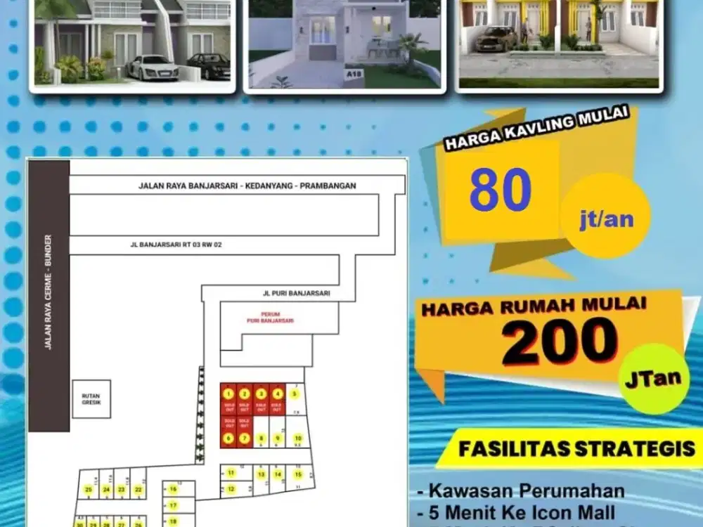 Promo Tanah murah Banjarsari Cerme Gresik dekat jl Raya Provinsi