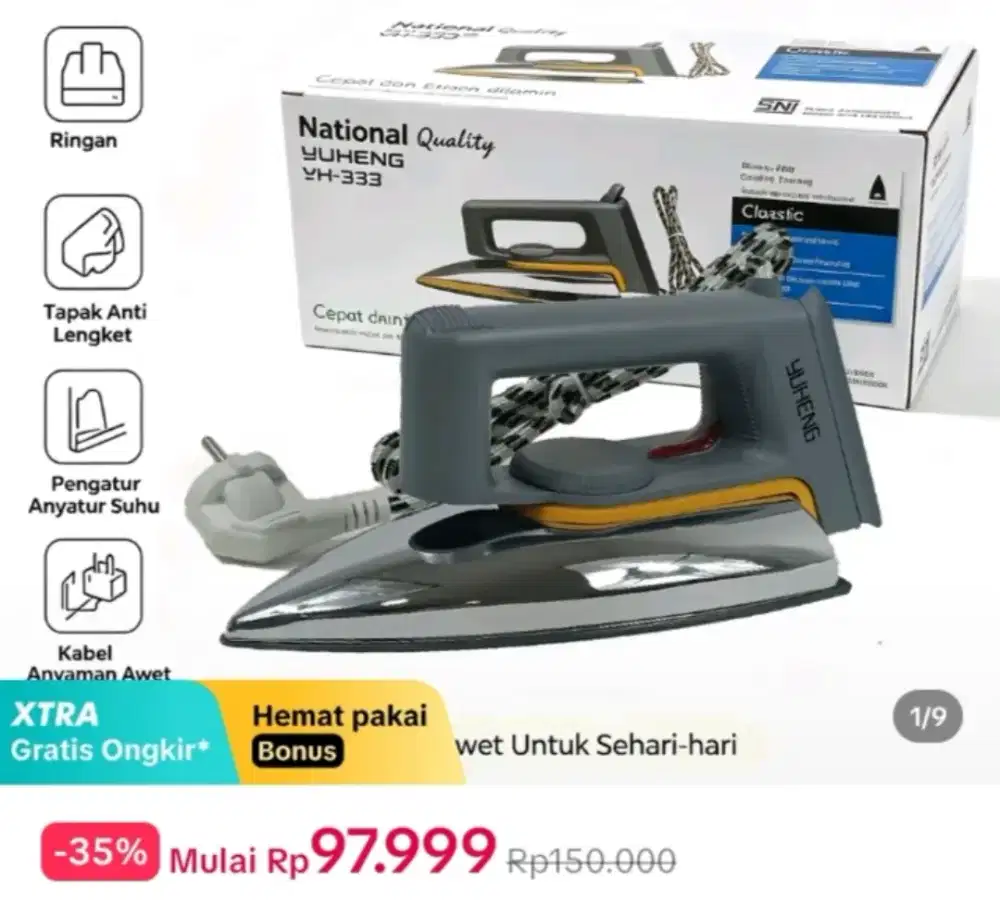 Jual setrikaan merek youngheng,jual murah aja