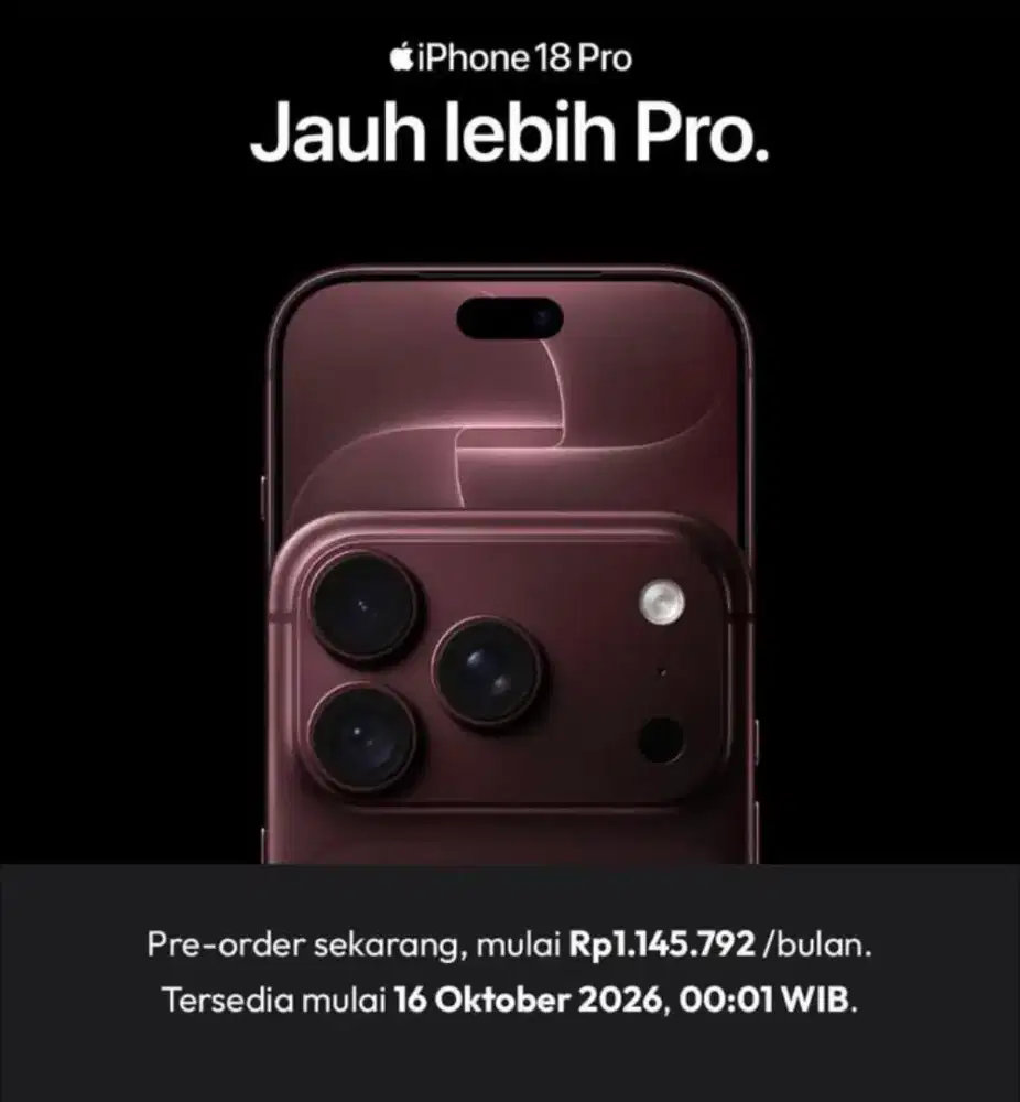 PO IPHONE 18 PRO / PROMAX , CASHBACK UP TO 2,2 JUTA