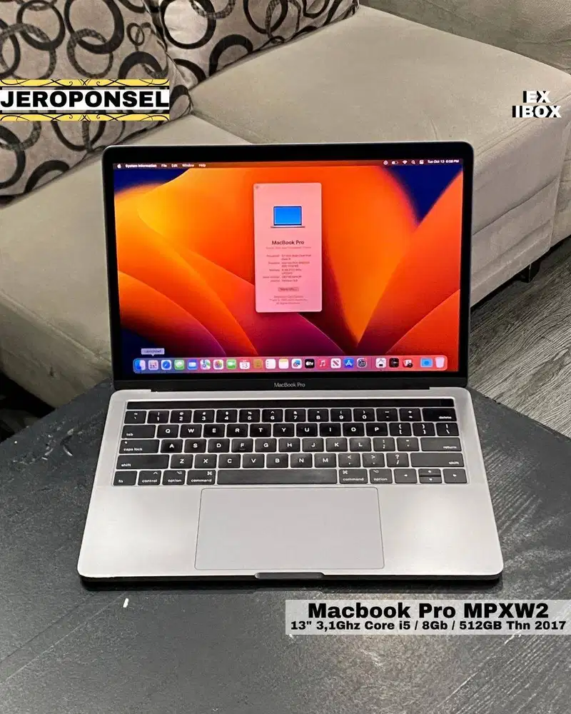 MACBOOK PRO 2017 TB 13” 512GB GRAY EX IBOX MULUS ORIGINAL GARANSI