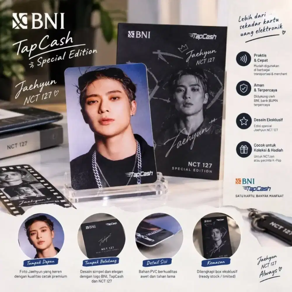 BNI TapCash special edition card featuring Jaehyun from NCT 127