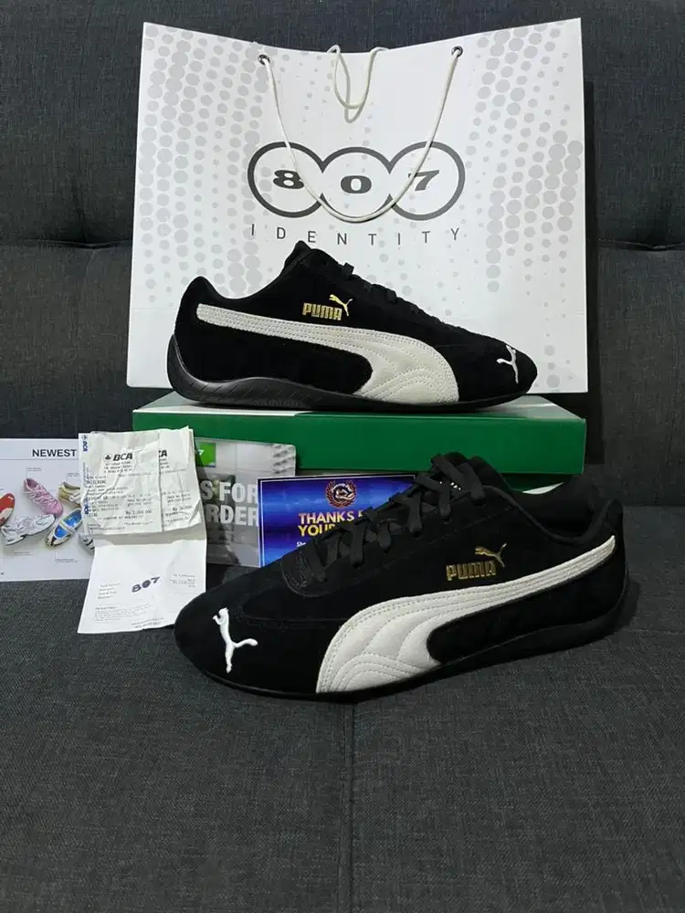 Sepatu Puma Speedcat Black White Size 42.5 Second Likenew Original