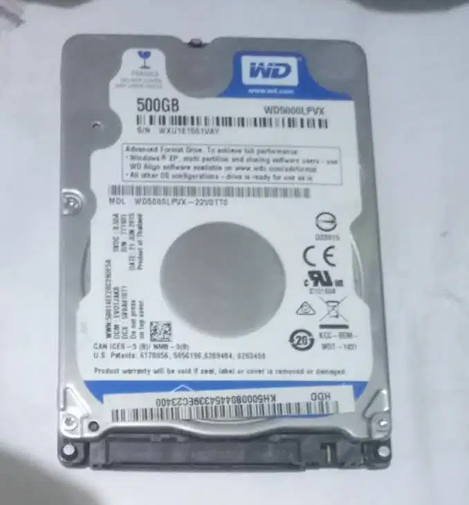 Harddisk Laptop SLIM 500GB - WD/Kesehatan 100%