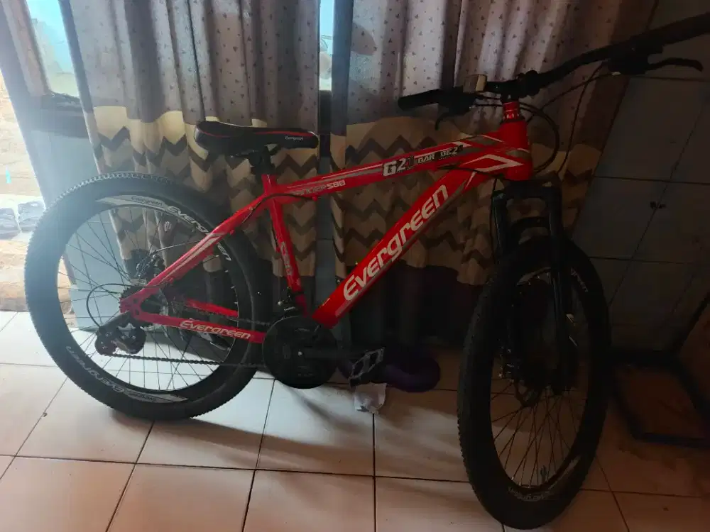 Sepeda gunung mtb 27.5 inc  evergreen velag alloy rem cakram SNI MERAH