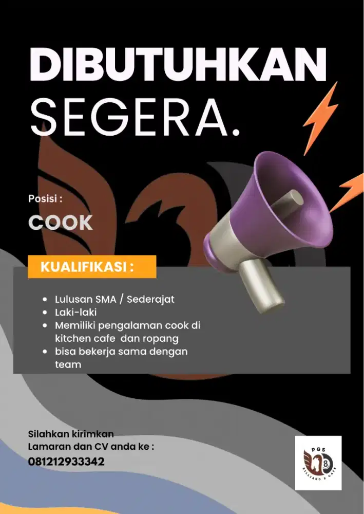 dibutuhkan Cook