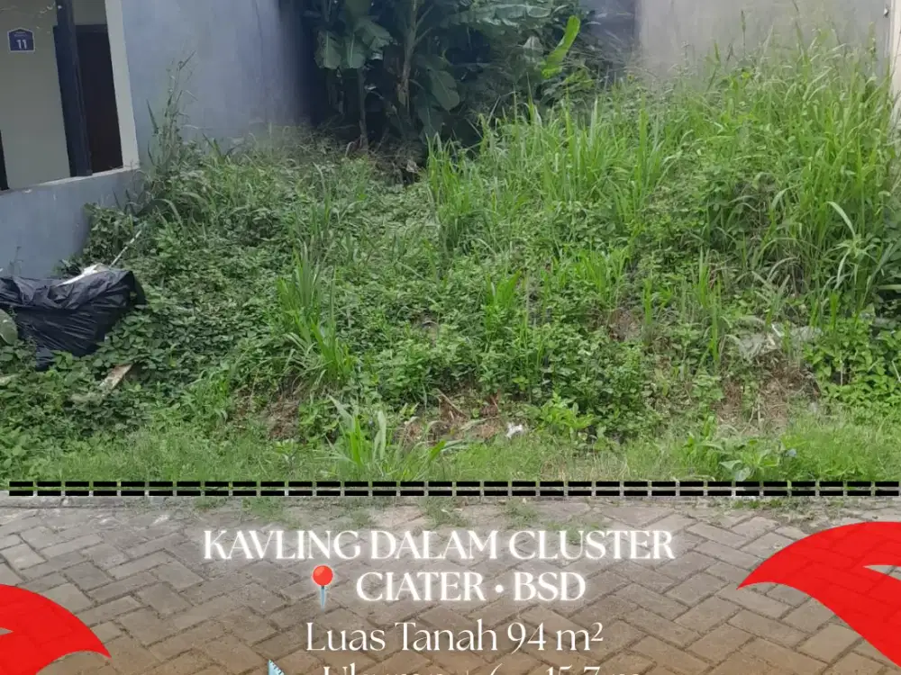 DIJUAL TANAH KAVLING DALAM CLUSTER – CIATER BSD