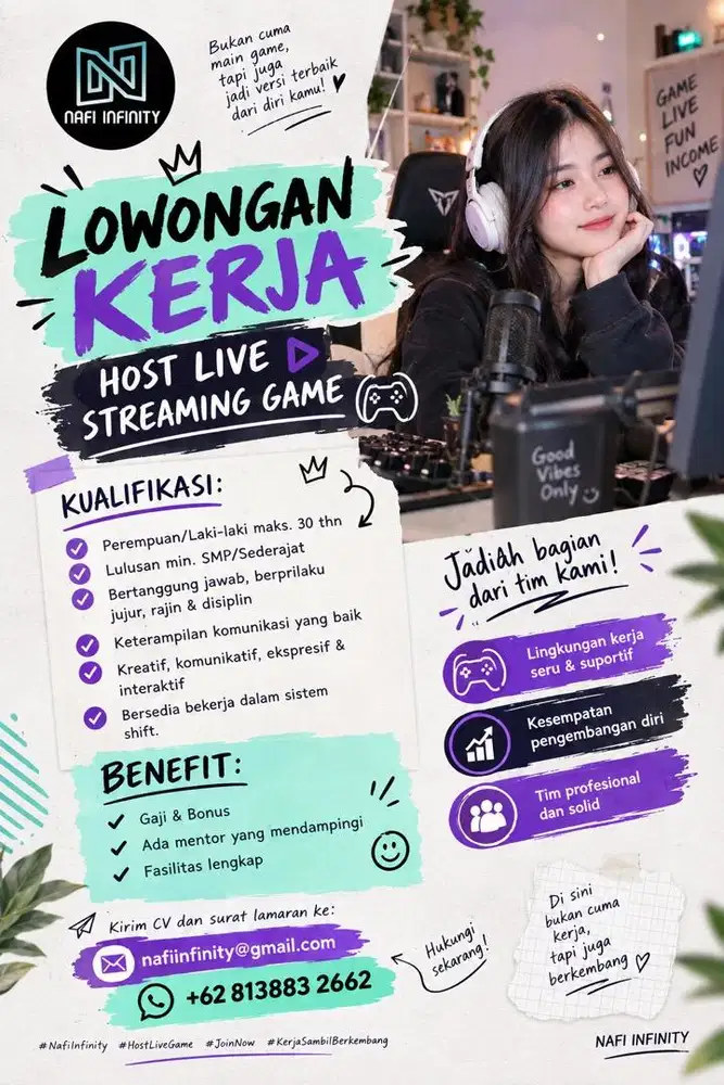 Lowongan Host Live Streaming Game - Gaji & Bonus