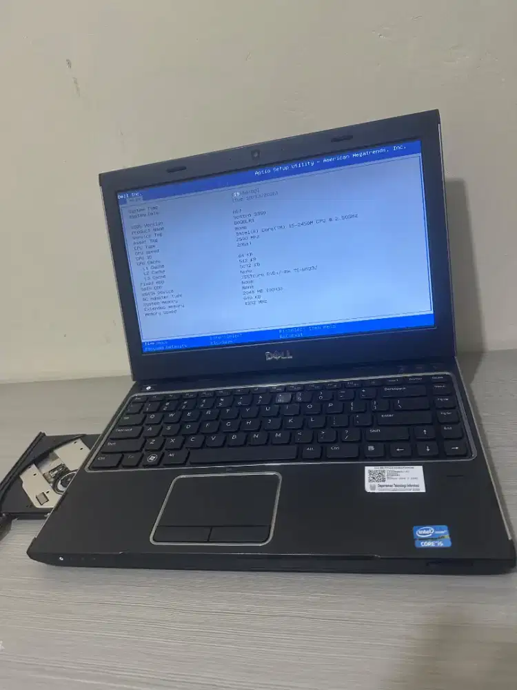 Dell Vostro 3350(Core i5-2450M)Mulus Batray Kuat Ram4gb(No Hdd)Jual BU
