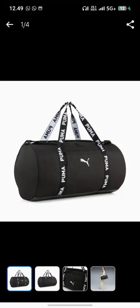 Tas Gym Olahraga Fitness Puma Barrel Bag