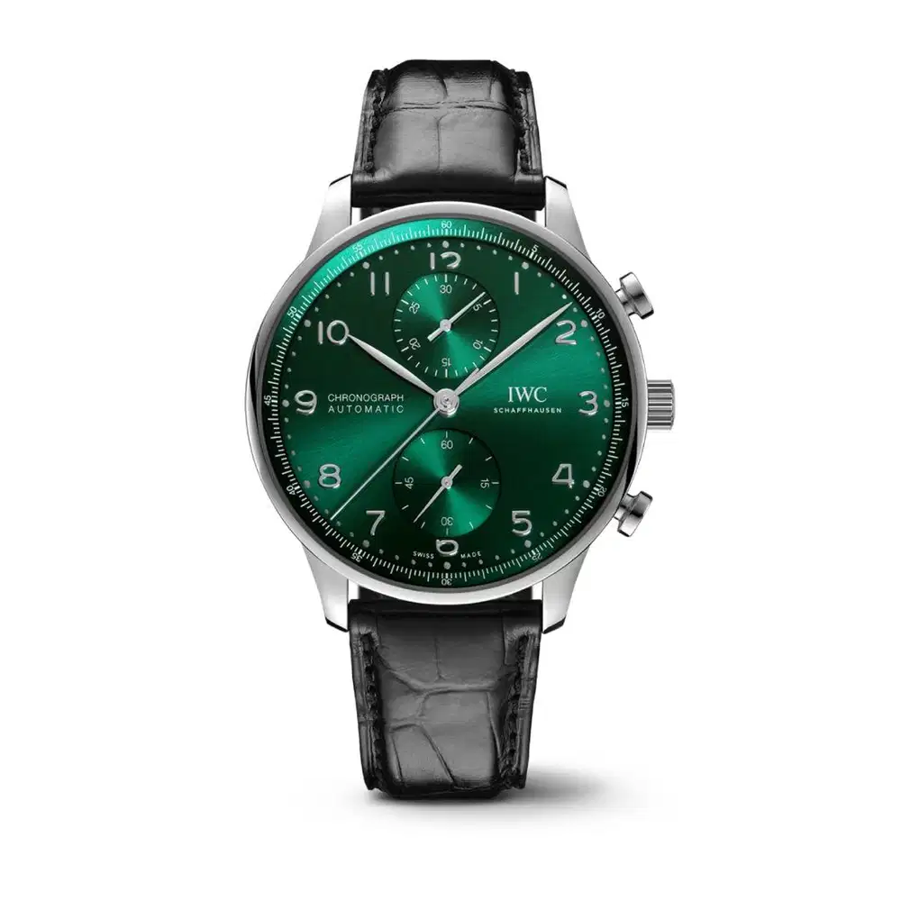 IWC Portugieser Chronograph Green Dial Leather 41mm