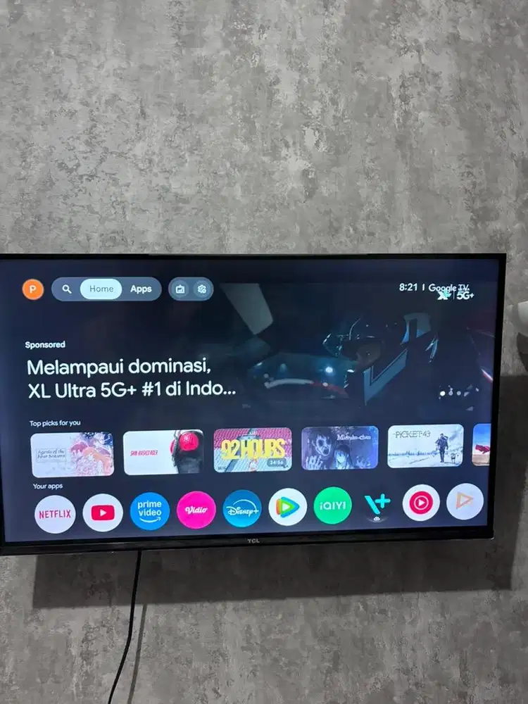 TV TCL Ultimate Qled FHD Tav 32 Inch V5C Bekas