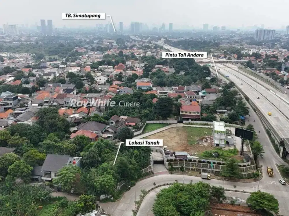 Andara tanah luas 688 dekat margasatwa pinggir tol depok antasari