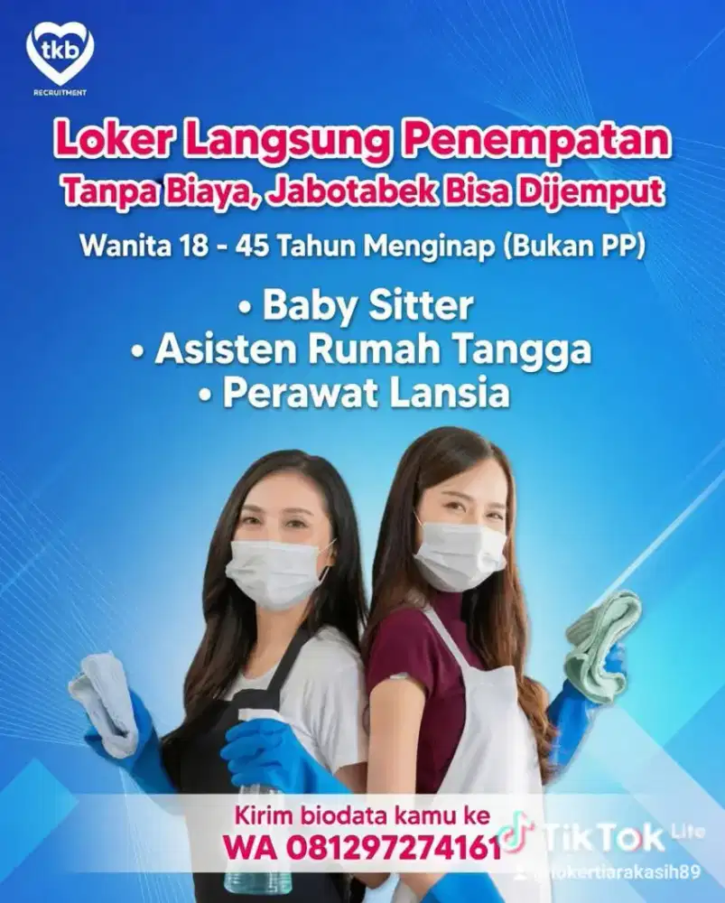 Banyak Job lsg Kerja: Baby Sitter ART & Perawat Lansia Terpercaya