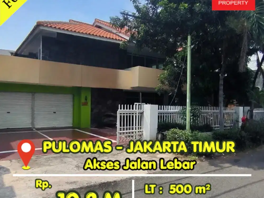 Dijual Cepat Rumah Komplek di Pulomas Jakarta Timur Hitung Tanah Lokasi Strategis Jalan Lebar