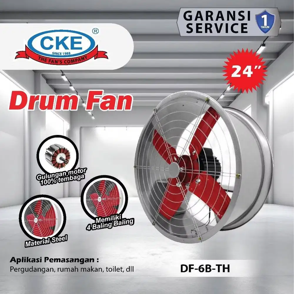 CKE Drum Fan 24 Inch 220V – Axial Blower Tabung Exhaust Fan Gedung