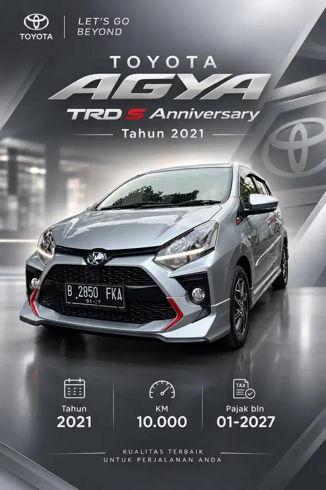Agya S TRD Matic 2021 Kilometer Istimewa 10rb