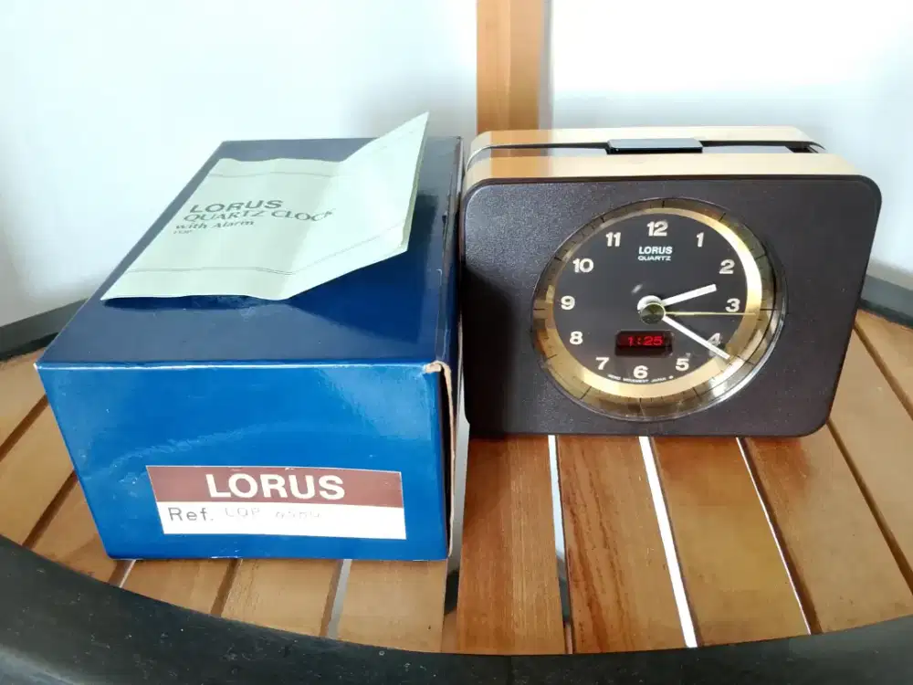 • RARE! Jam Meja Vintage Lorus LQP 638G (Seiko Movement) - NOS Fullset