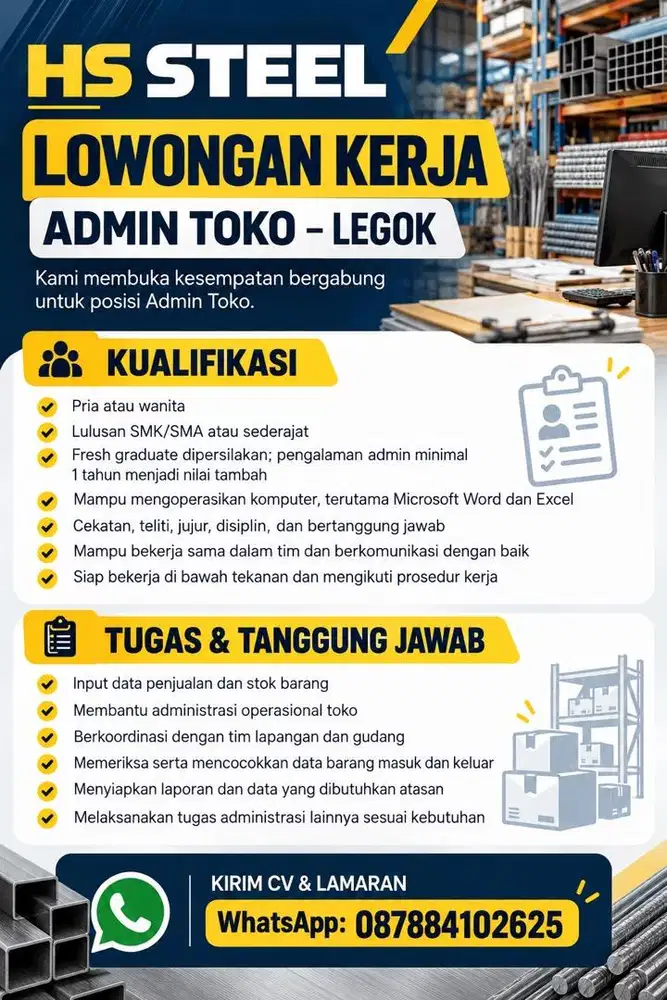 Admin toko besi