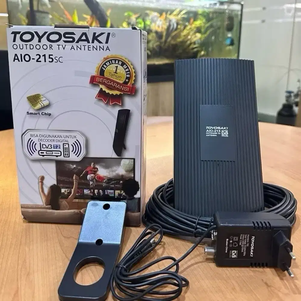 Antena TV Digital Toyosaki Indoor Outdoor Aio 215SC Kabel 10meter Luar