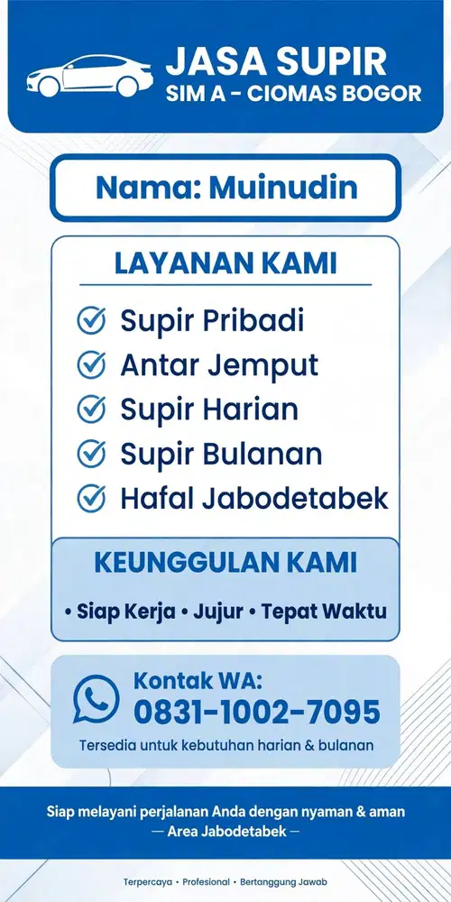 JASA SUPIR SIM A CIOMAS BOGOR -