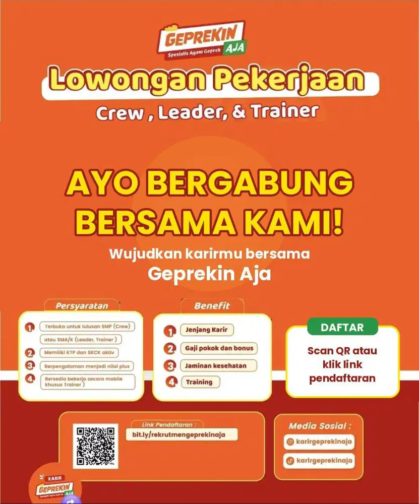 LOWONGAN CREW OUTLET GEPREKIN AJA