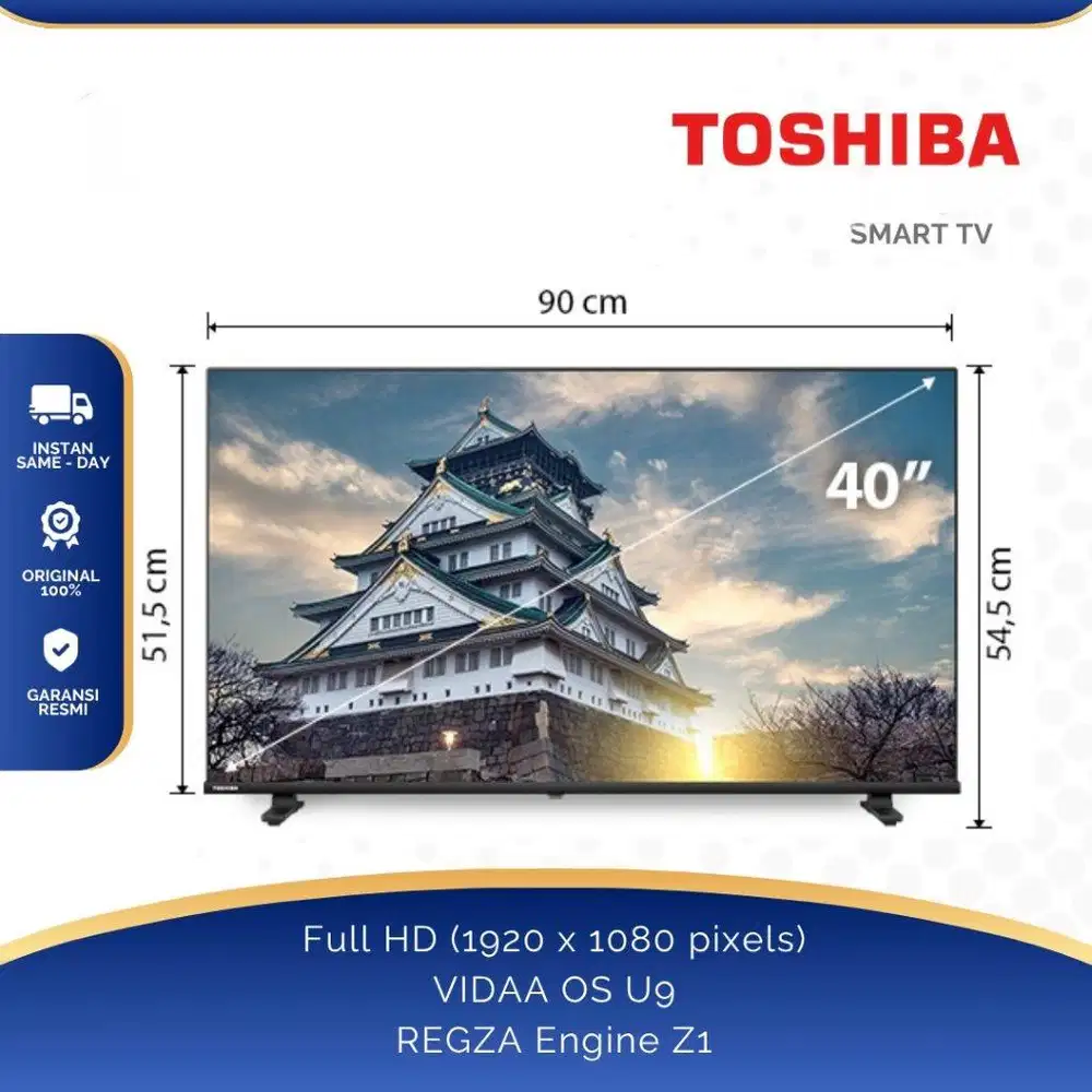 New LED Digital Smart TV TOSHIBA REGZA 40Inchi+Free Bracket