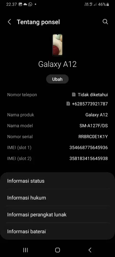 Jual samsung a12 ram 6/128