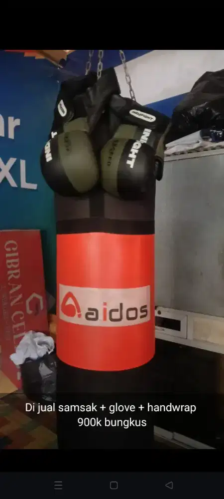 Samsak tinju dan glove