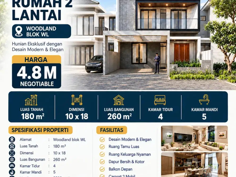 Dijual Rumah Woodland WL Surabaya Barat