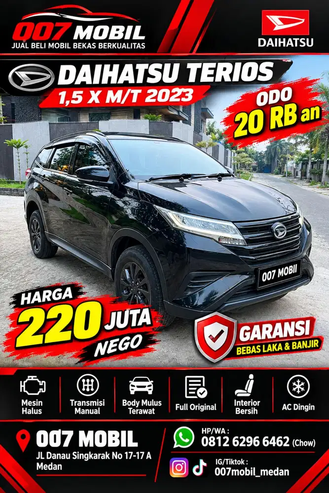 (Odo 20 RB) Terios X Manual 2023 , 2024 , 2022 , Rush 2019, 2020
