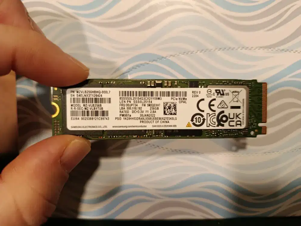 Dijual: SSD Samsung 256GB M.2 NVMe 2280. Kondisi Istimewa