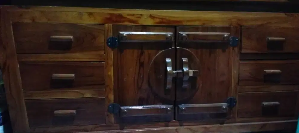 bufet tv panjang 2 meter minimalis kayu jati model koboi